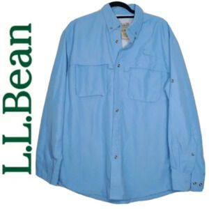 L.L. BEAN CAPE (VENTED) FISHING SHIRT - BLUE
